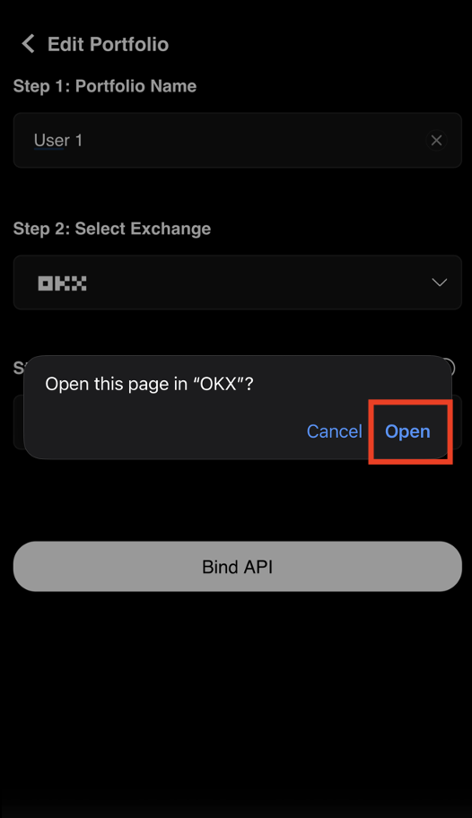 Redirect to OKX app for API authorization