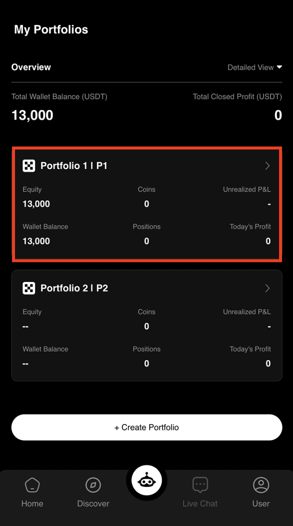 Select Bitget portfolio in CoinTech2u