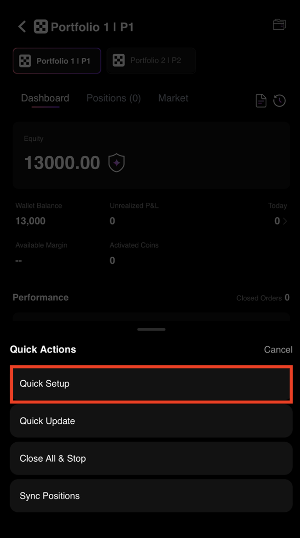 Tap Quick Setup to start AI configuration