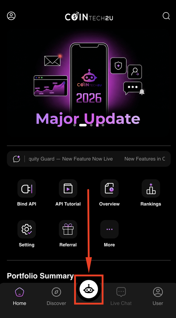 CoinTech2u homepage dashboard