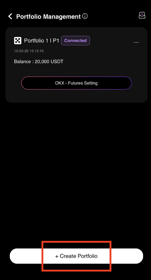 Create new portfolio in CoinTech2u