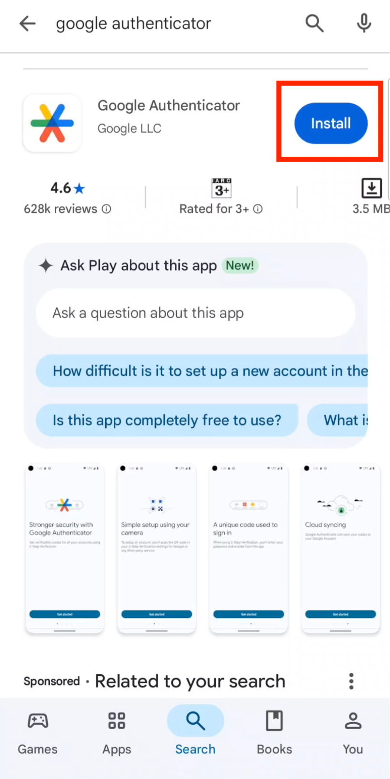 Download Google Authenticator from App Store or Google Play