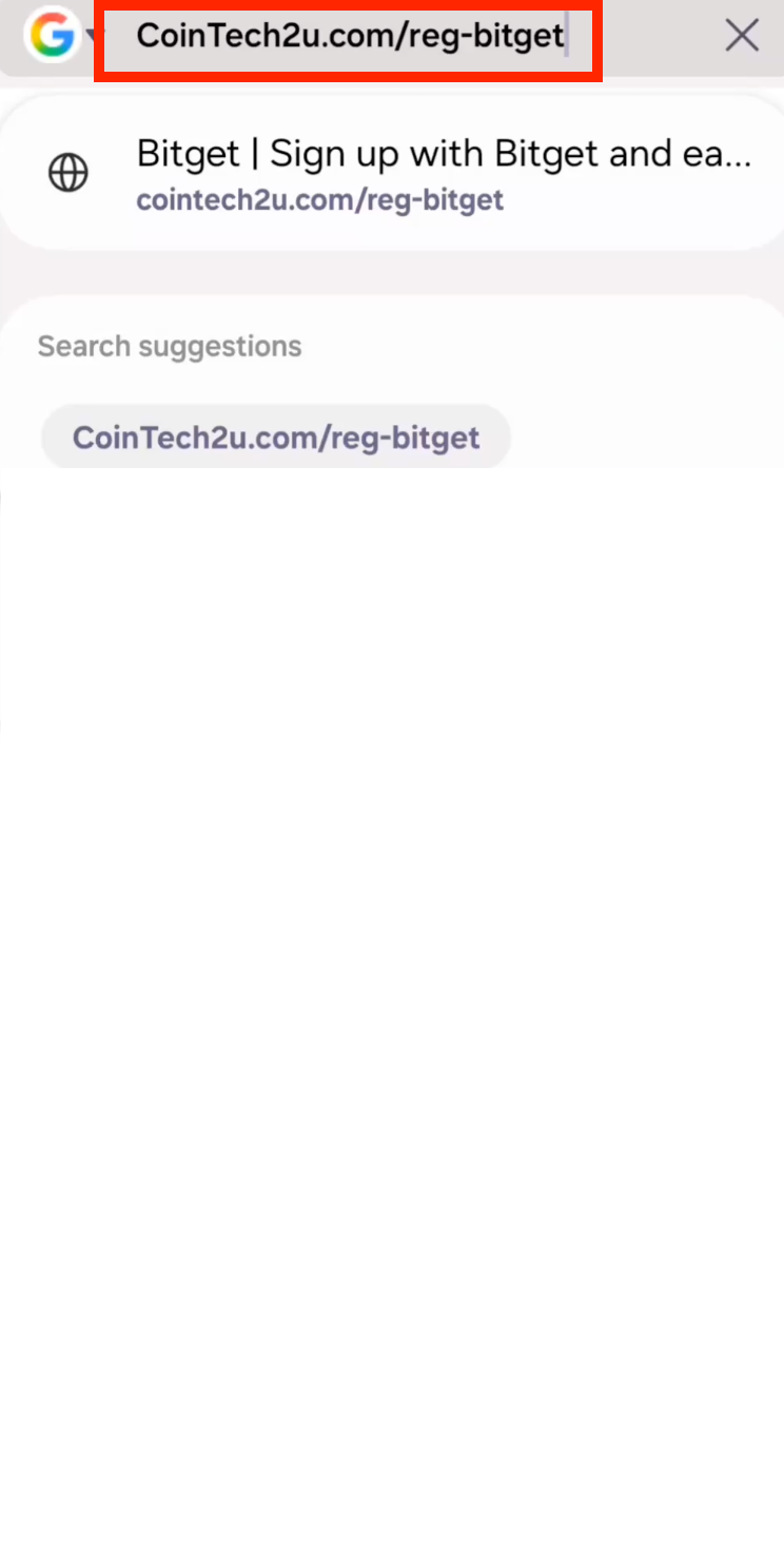 Bitget registration page via CoinTech2u referral link