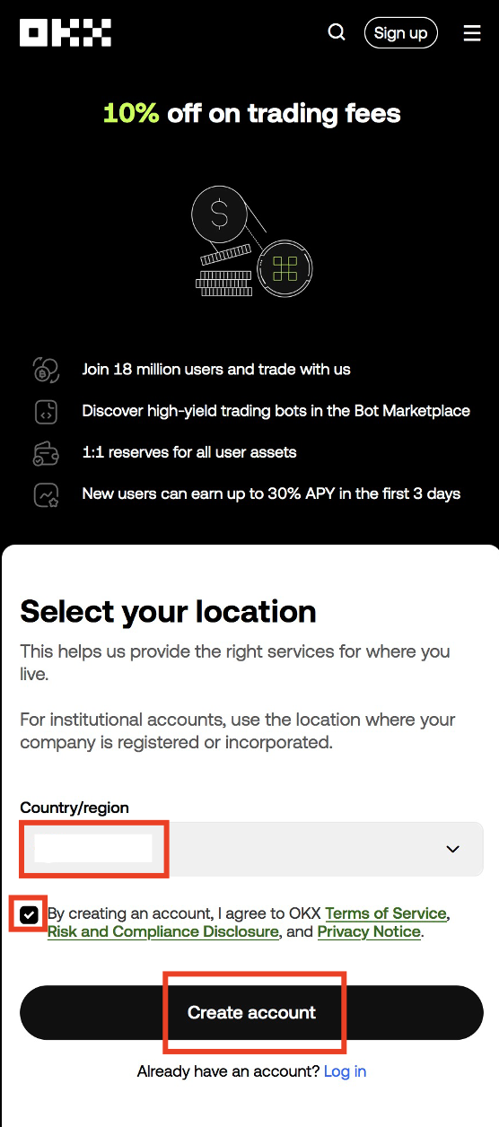 OKX registration page via CoinTech2u referral link