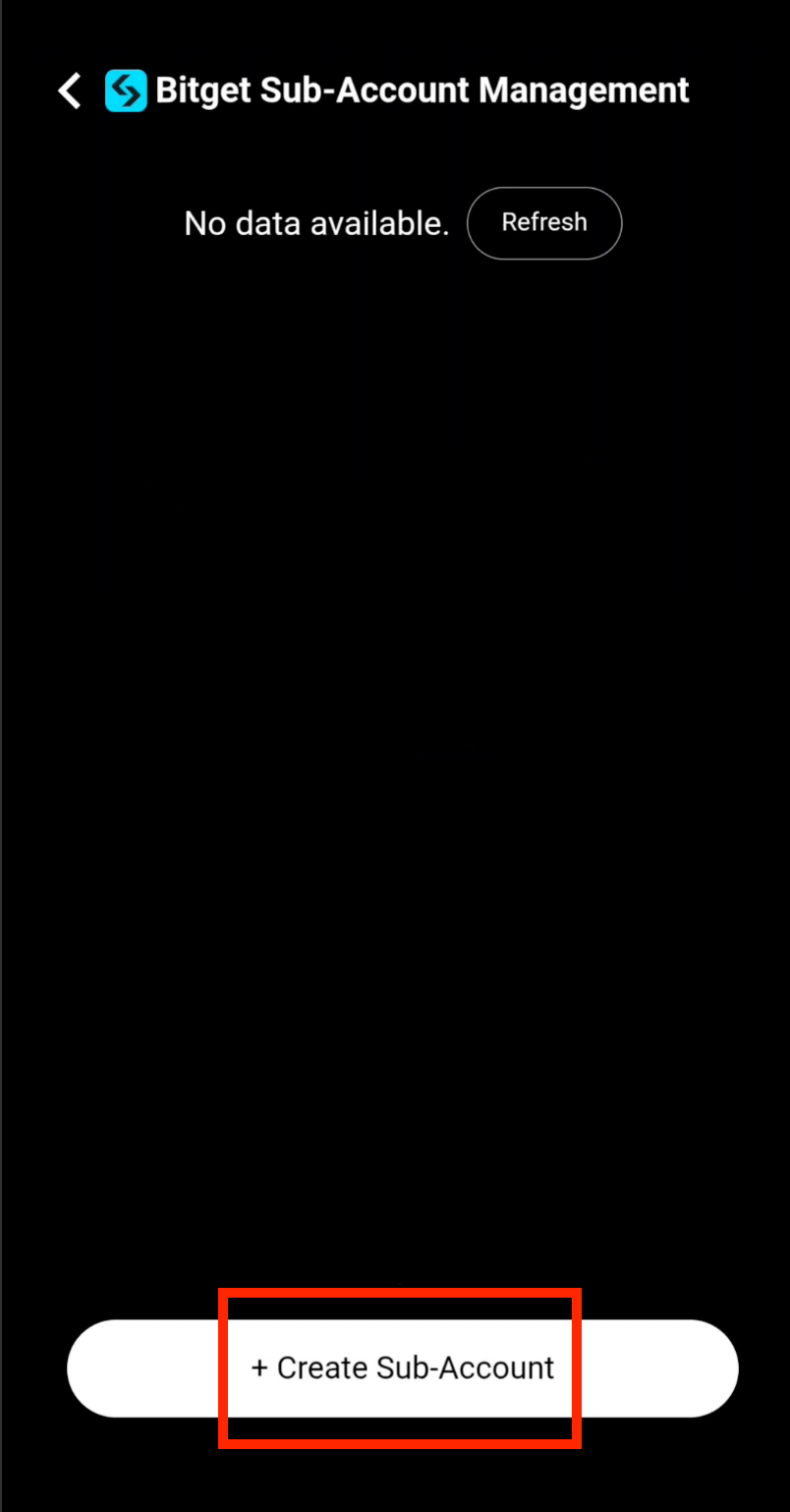 Create new Bitget sub-account