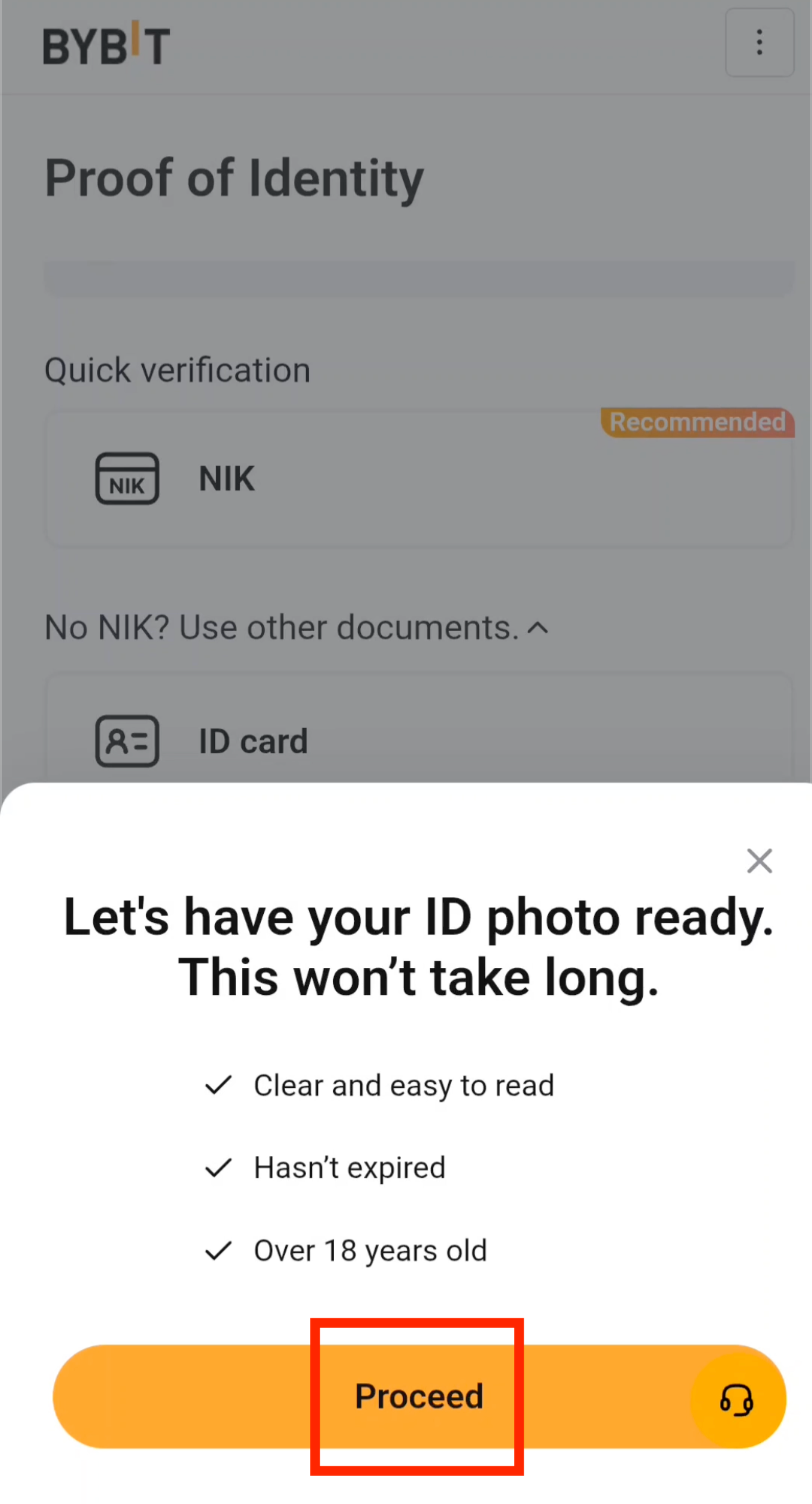 Capture ID card photos for Bybit verification