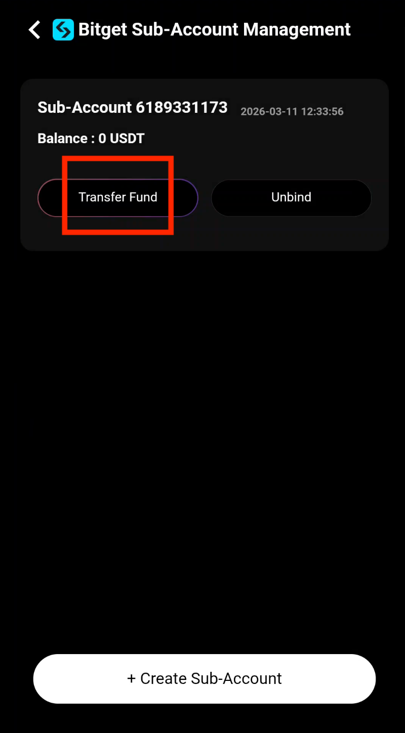 Tap Transfer Fund button