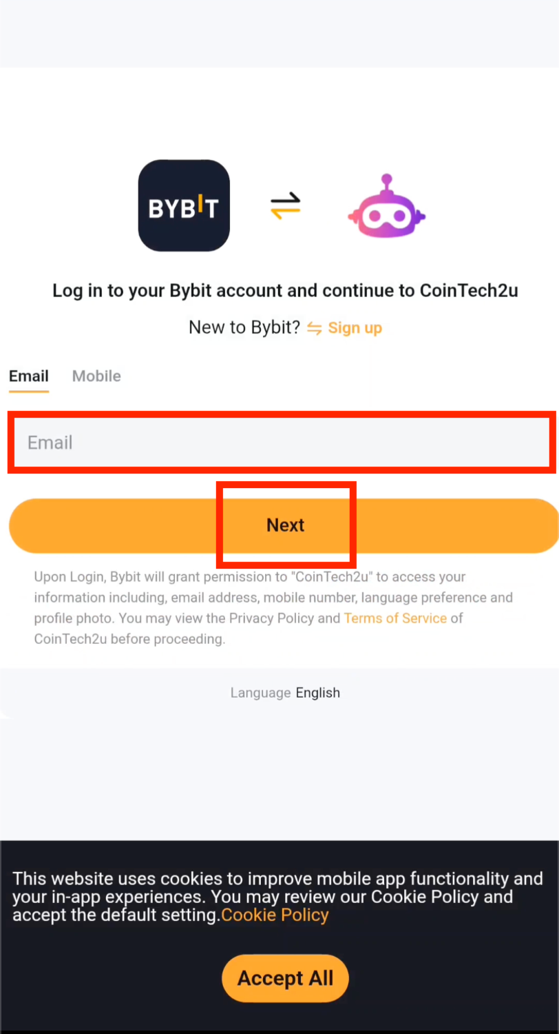 Enter Bybit email for Fast API