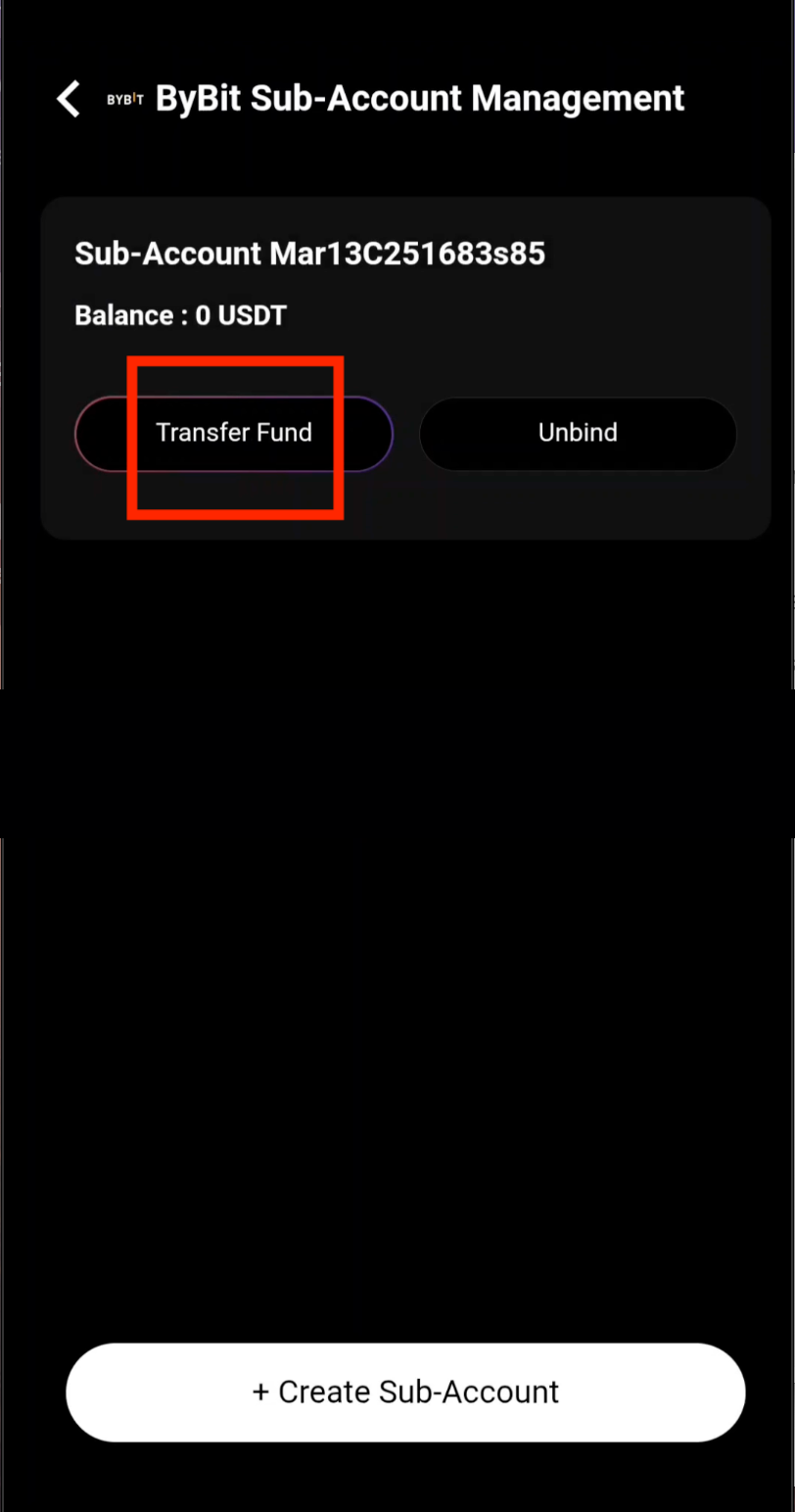 Transfer fund button in CoinTech2u