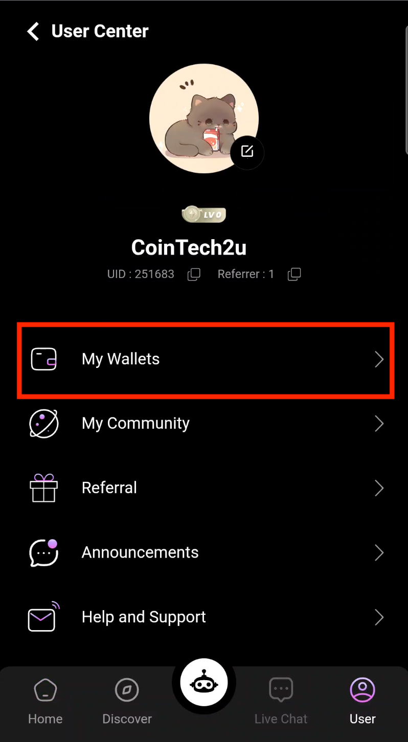 My Wallets in CoinTech2u