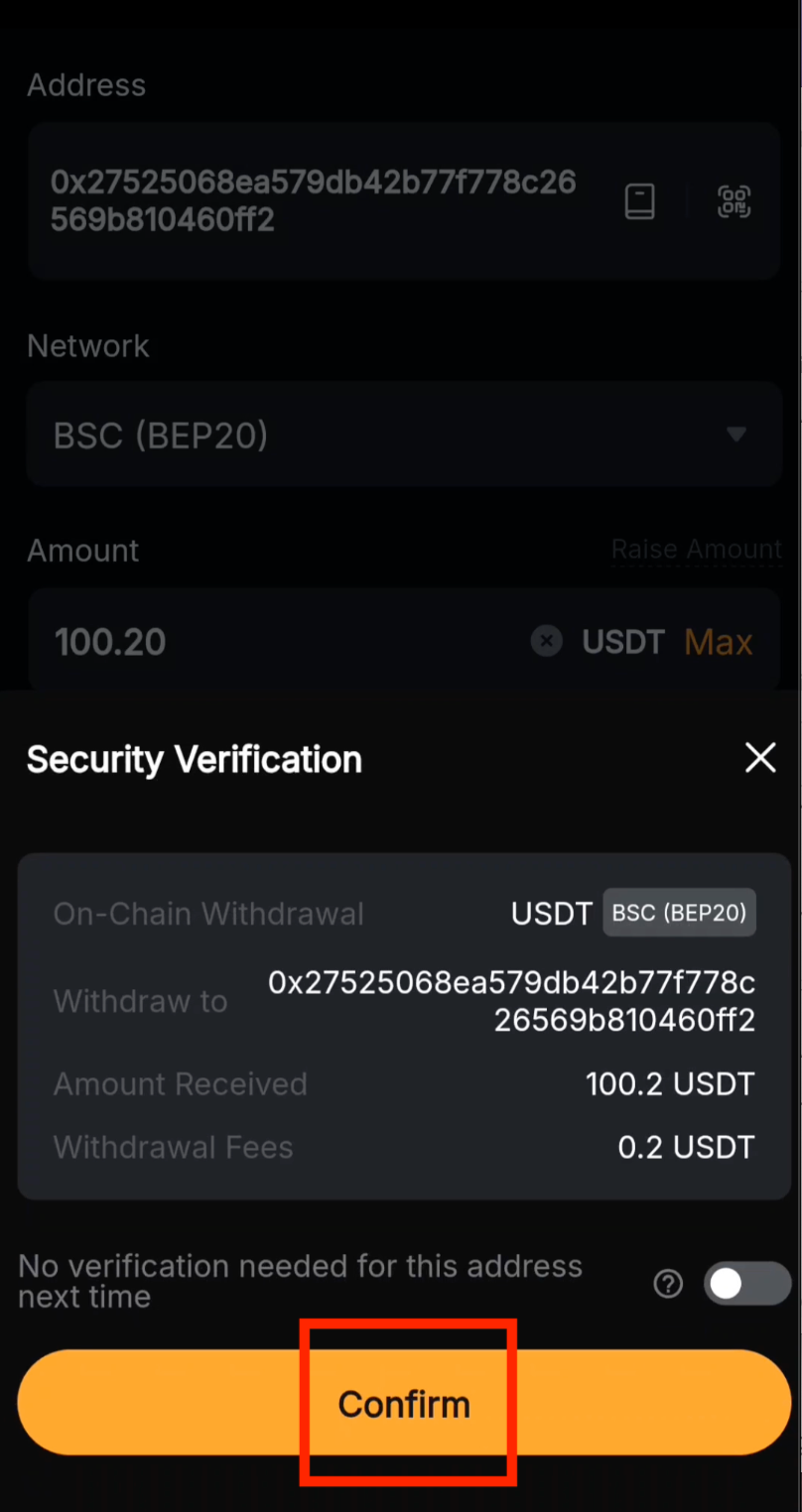 Verify withdrawal details on Bybit