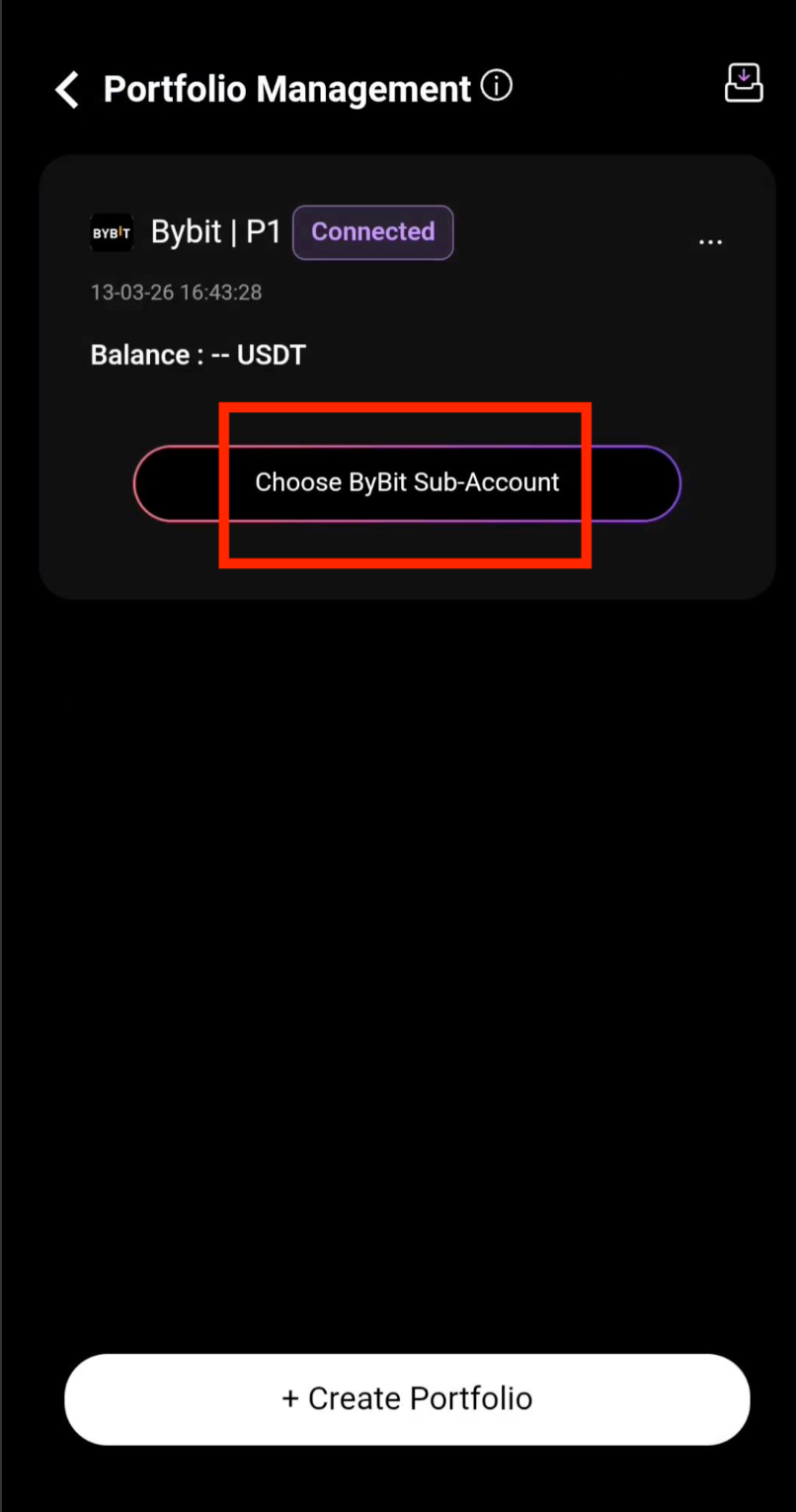 Choose Bybit sub-account for transfer