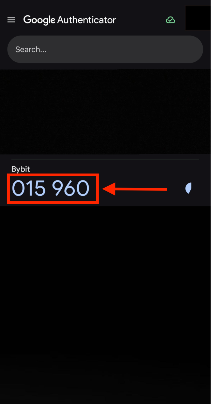 Copy Google Authenticator code for Bybit