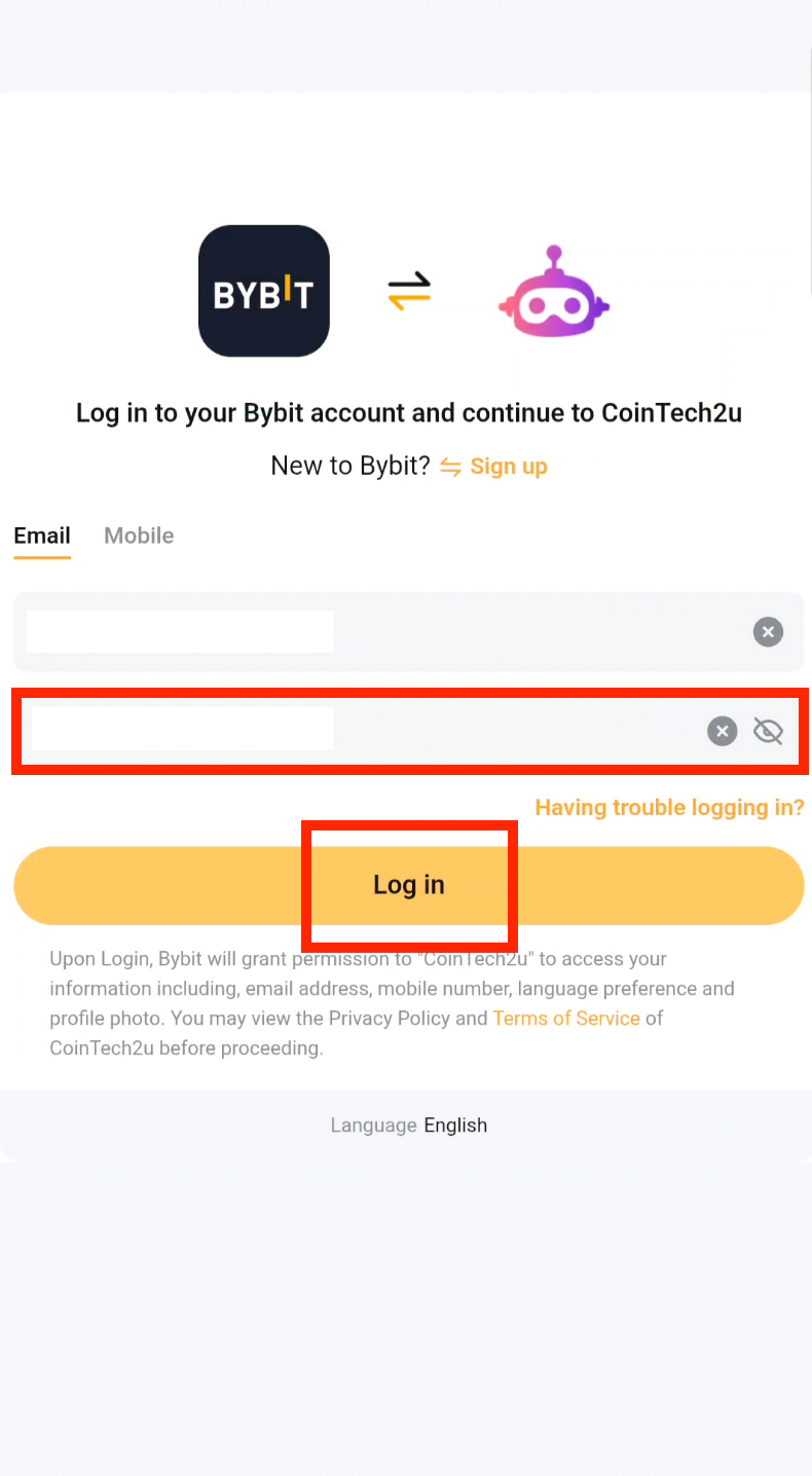 Enter Bybit password for API binding