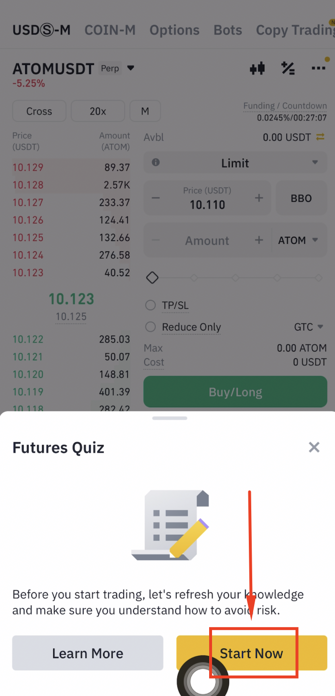 Binance futures quiz start now
