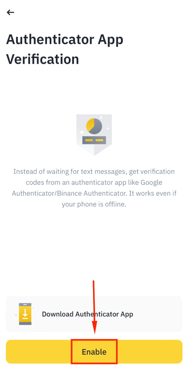 Enable Binance authenticator app