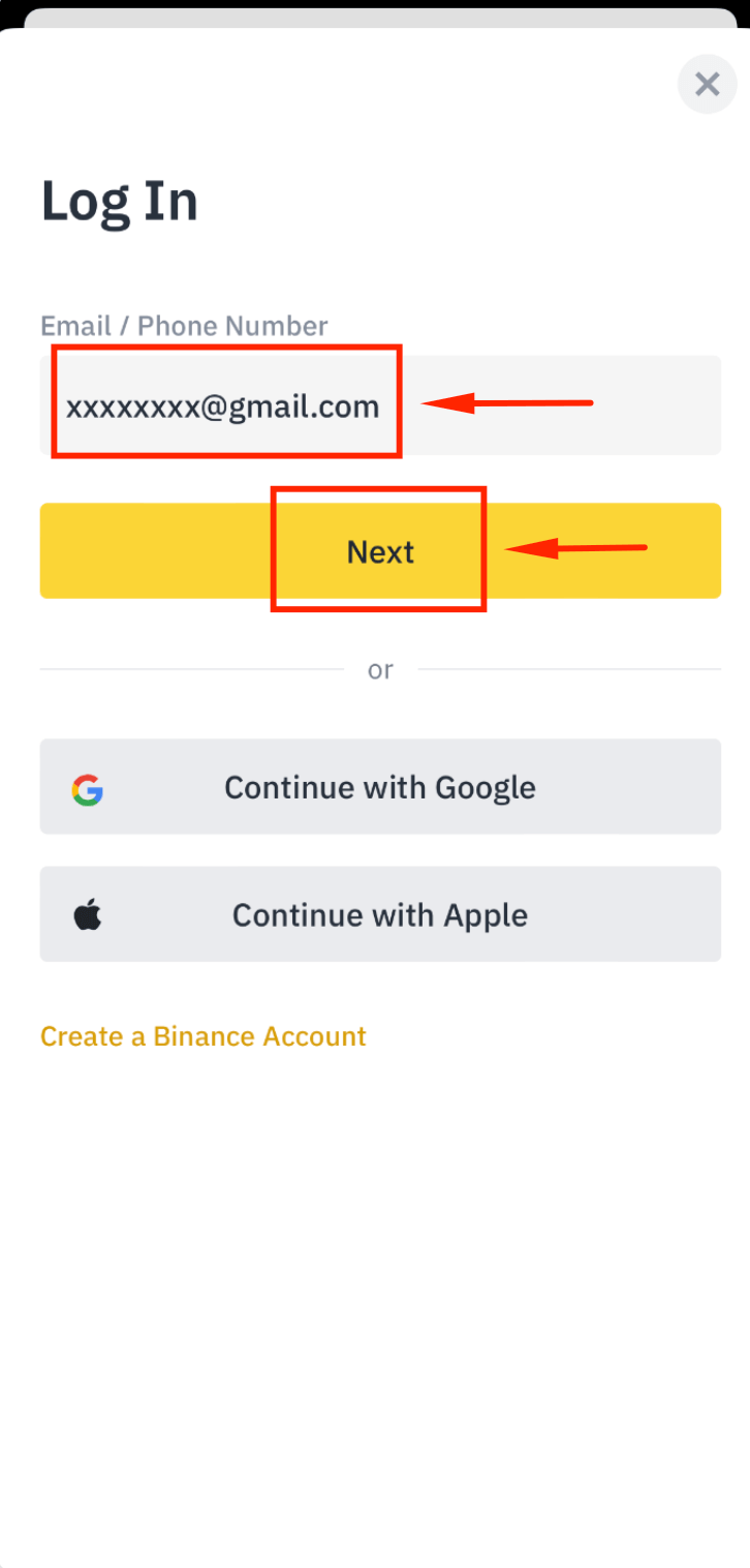 Open Binance App after download