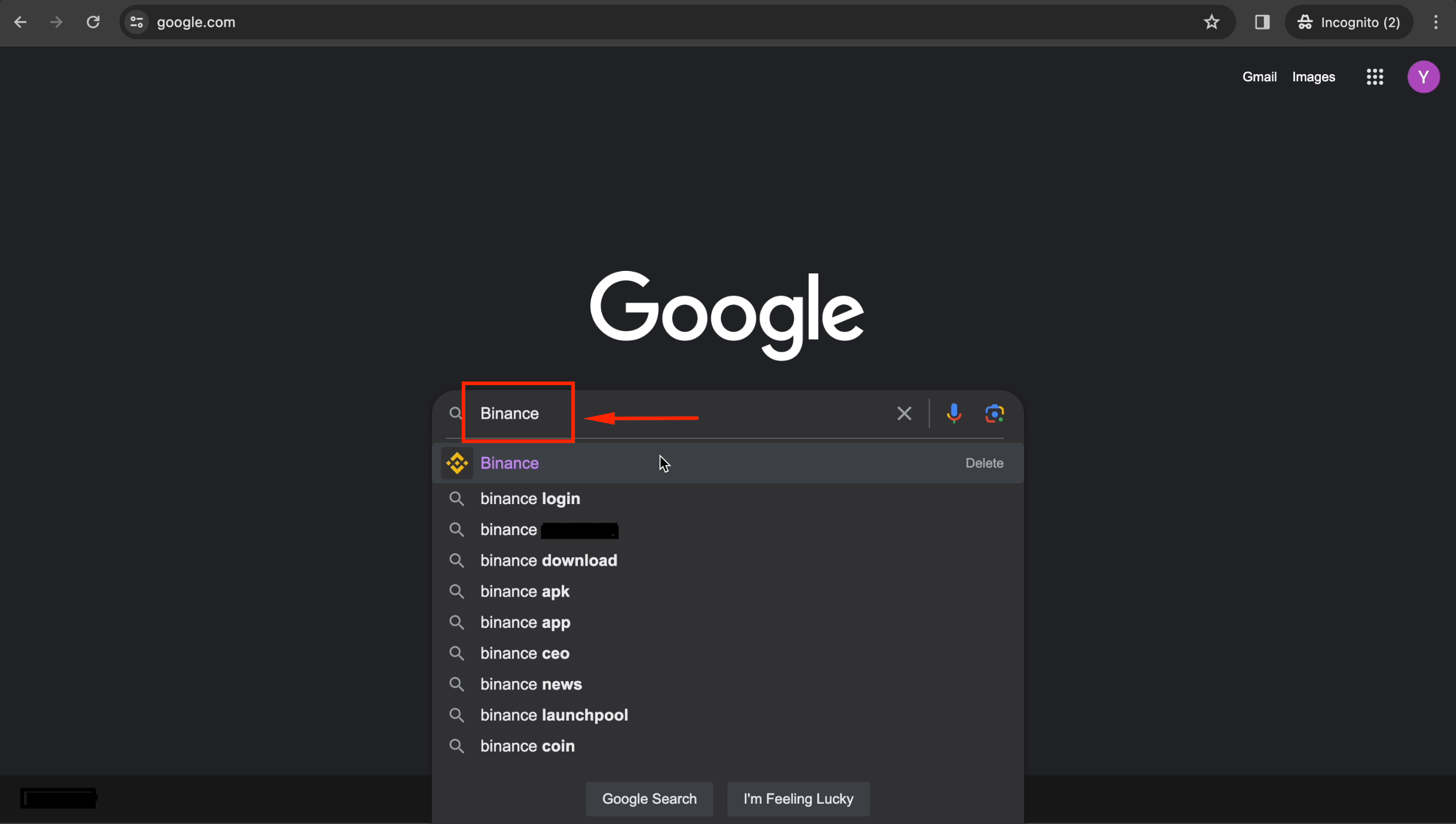 Visit binance.me on desktop browser
