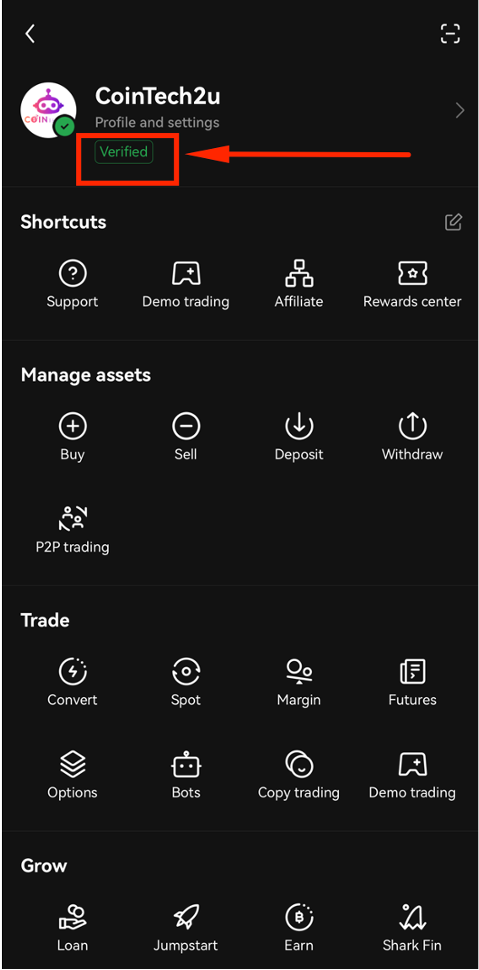 OKX KYC verified successfully