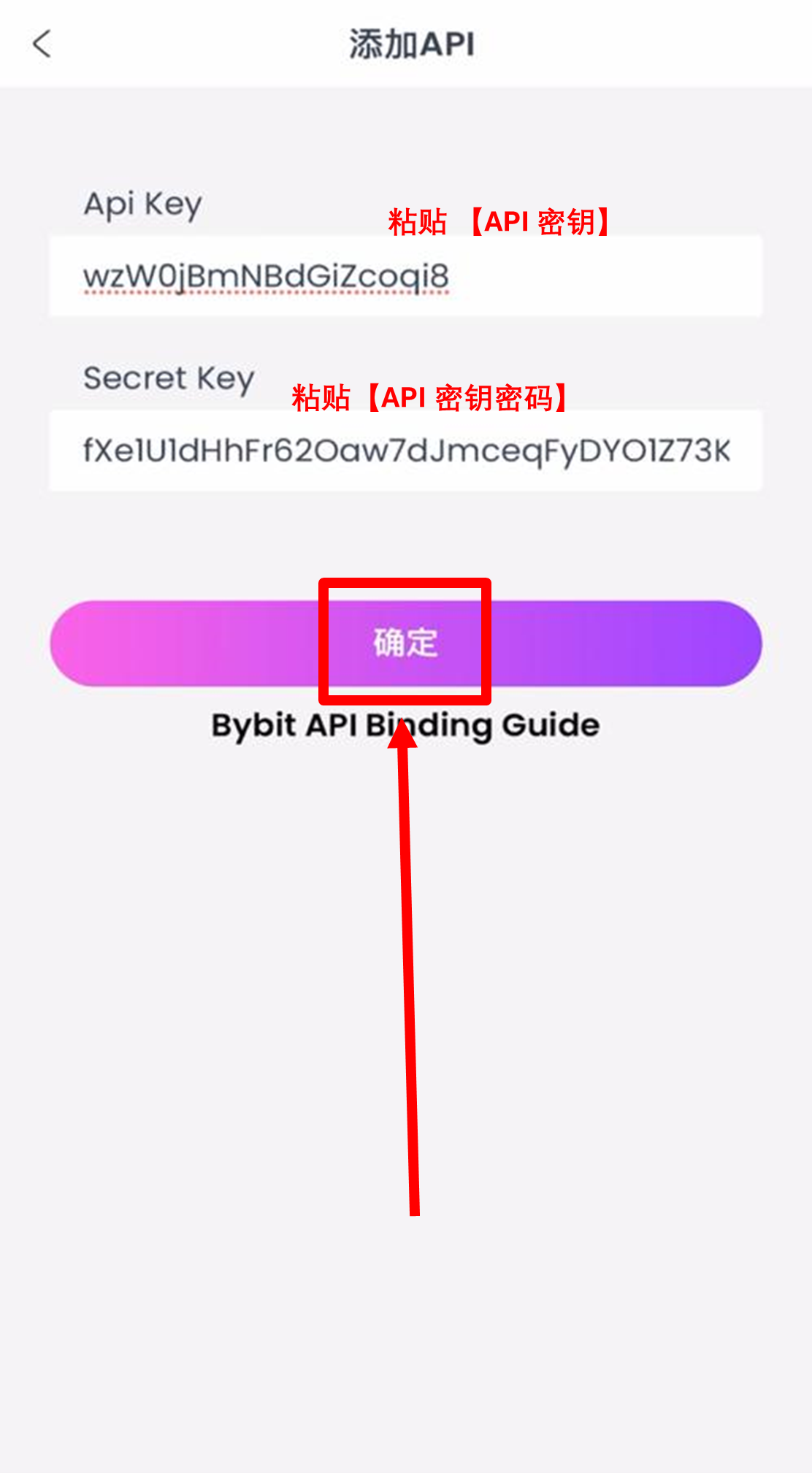 输入API信息