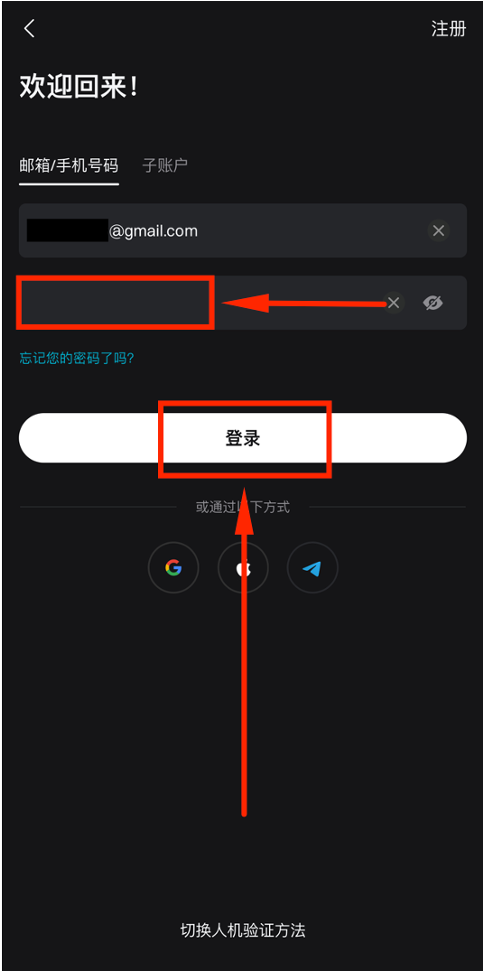 输入密码